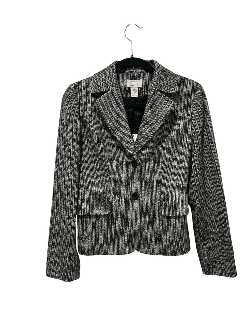 NWT LOFT Black & White Herringbone Blazer